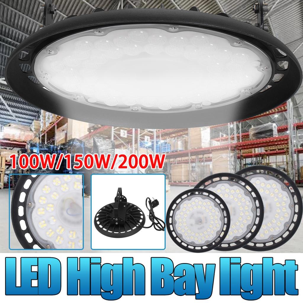 UFO LED High Bay Light 6000lm 6500K Cold White Industrial Commercial Bay Lighting for Warehouse Workshop 100W/150W/200W AC220V