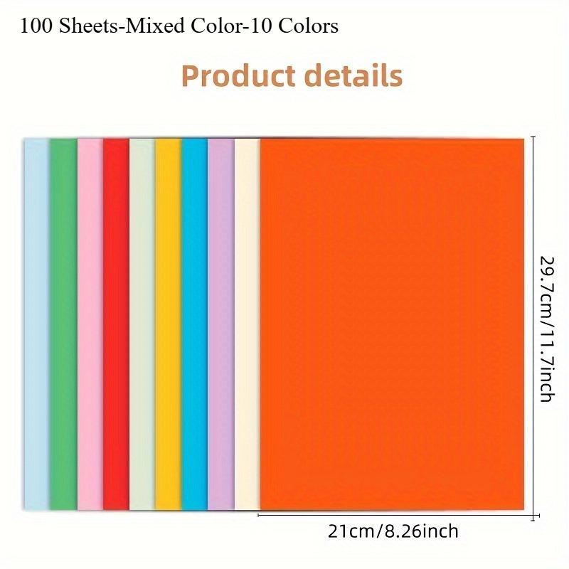 100pcs Premium A4 Color Paper 10 Vibrant Shades Printing Origami Craft Paper Office School Project Home Creativity Origami Paper