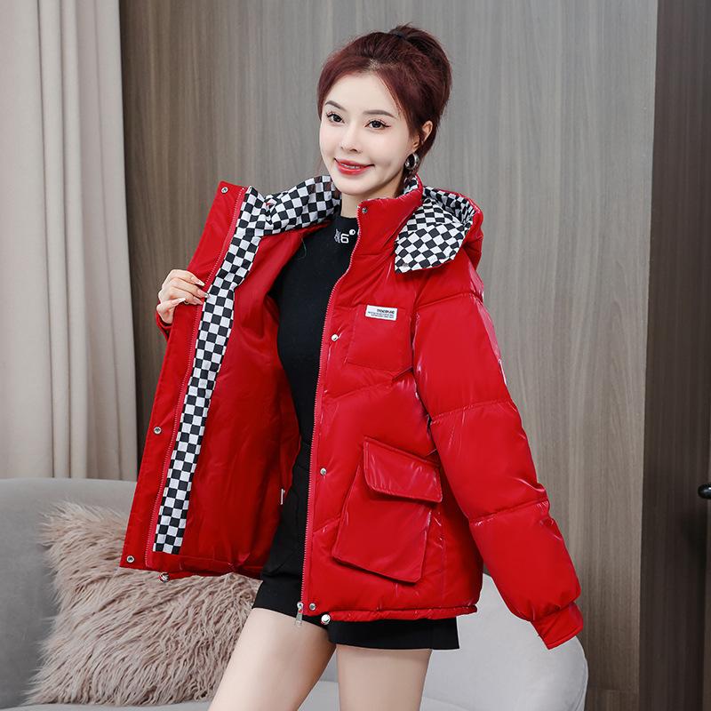 Glossy Down Cotton Clothes Women's New Winter Fashion Leave-in Short Short Small Design  Coat