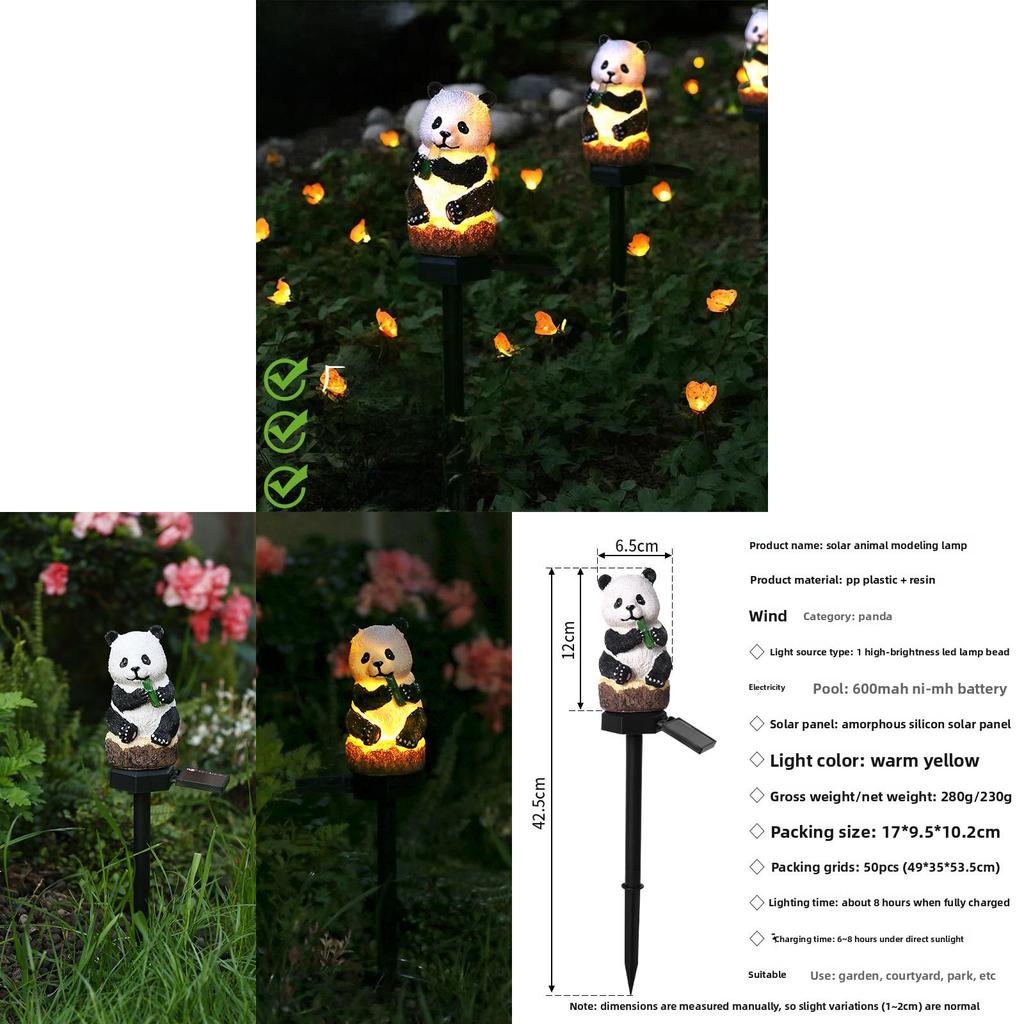 Decorazione Giardino Panda Luce Paesaggistica Animale Solare a LED Per Decorazione Esterna del Cortile