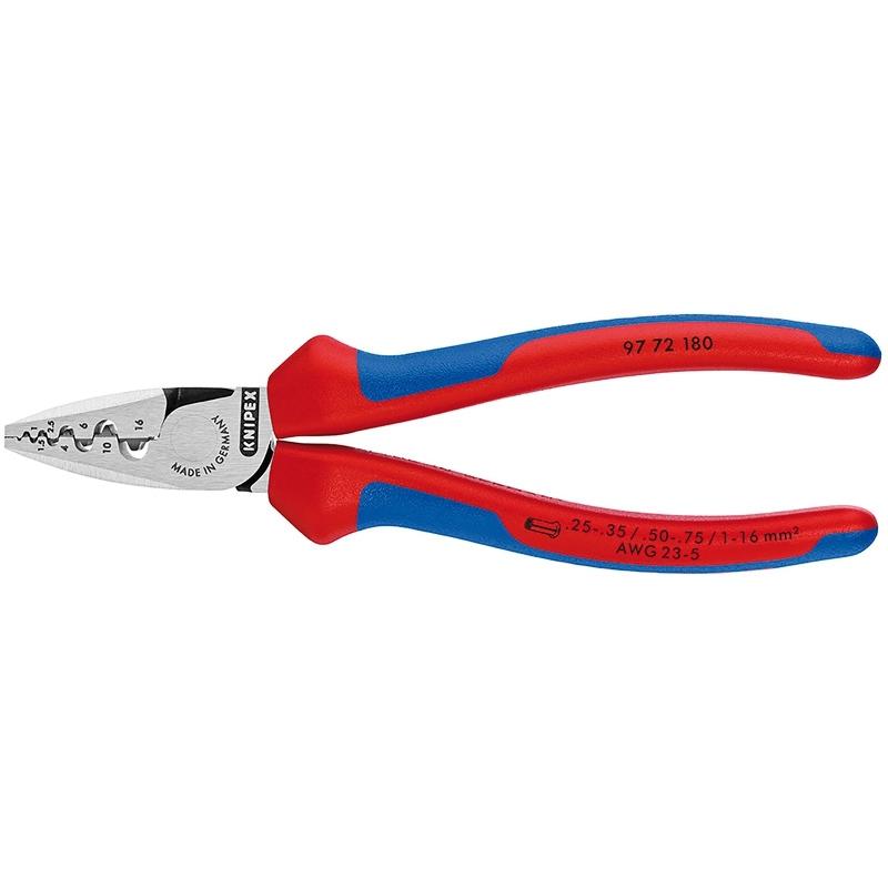 

Пресс-клещи Knipex 9 головок Контактные втулки Din 46228 1 4 0 25-16 мм2 180 мм 2 комплекта ручек