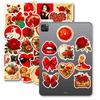 50Pcs Red Aesthetic Vintage Rose Stickers - Non-repeating Decals for Phone/Notebook/Cup Decor