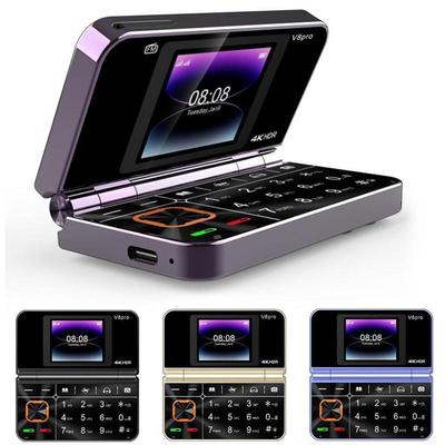 V8 Pro Foldable Flip Phone 2G Senior Mobile With Big Buttons, Flashlight & Multilingual Support Dual SIM Dual Standby