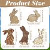1-5pc Rustic Wooden Easter Bunny Signs Freestanding Rabbit Tabletop Ornament with Bow for Spring Party Home Decor Props Supplies