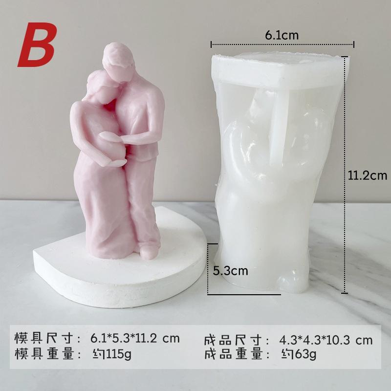 Eternal Love Body Candle Silicone Handmade Desktop Decoration Gypsum Epoxy Resin Aromatherapy Candle Silicone Mould
