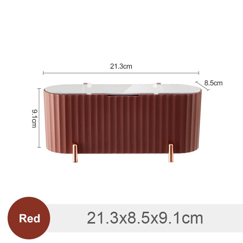 Пыленепроницаемый органайзер для макияжа, настольный ящик для хранения косметики, ватные диски, тампоны, держатель для яиц, органайзер для ювелирных изделий в ванной комнате красный