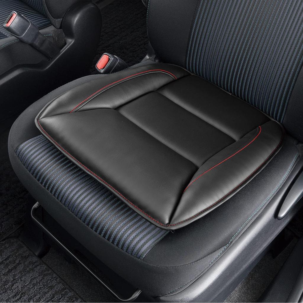 BONFORM Volume Leather Hip-Shaped Cushion, 45x45cm, Black/Red, 5784-43BKR