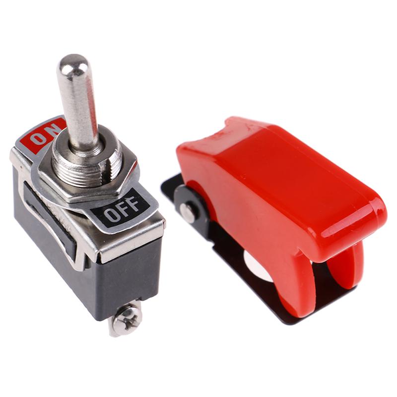 Toggle Switch Cover On/Off Switch Metal Lever Car Dash Light With Missile Cover