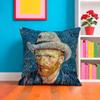 Van Gogh Oil Painting Cushion Cover Plush Fabric Soft Double-Sided Printed Sofa Warm Winter Home Gift Cushion Cover