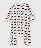 Printed Footless Romper A09M1 3 months 60cm [Petit Bateau] Beige/Navy