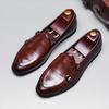 Fashion Men's Double Buckle Loafers High Quality Leather Casual Slip On Comfortable Formal Business Shoes Lightweight Male Driving Shoes