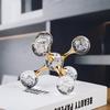1pcs Geometric Crystal Stone Molecule Desktop Decor Modern Minimalist Cross-Shaped Metal Crystal Ball Home Tabletop Ornament