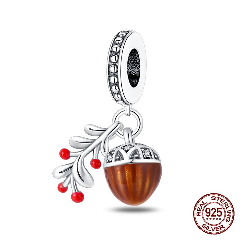 Charms Copper Squirrel Maple Leaf Honey Autumn Charms Beads Fit Original Bracelets Bangle Necklace Fine Diy Jewelry