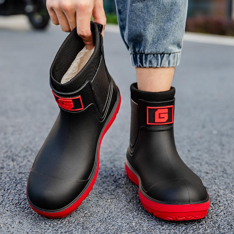 Fashion Rain Shoes Men's Outdoor Versatile Waterproof Fishing Shoes Couple Camping Rain Boots Non-slip Kitchen Shoes