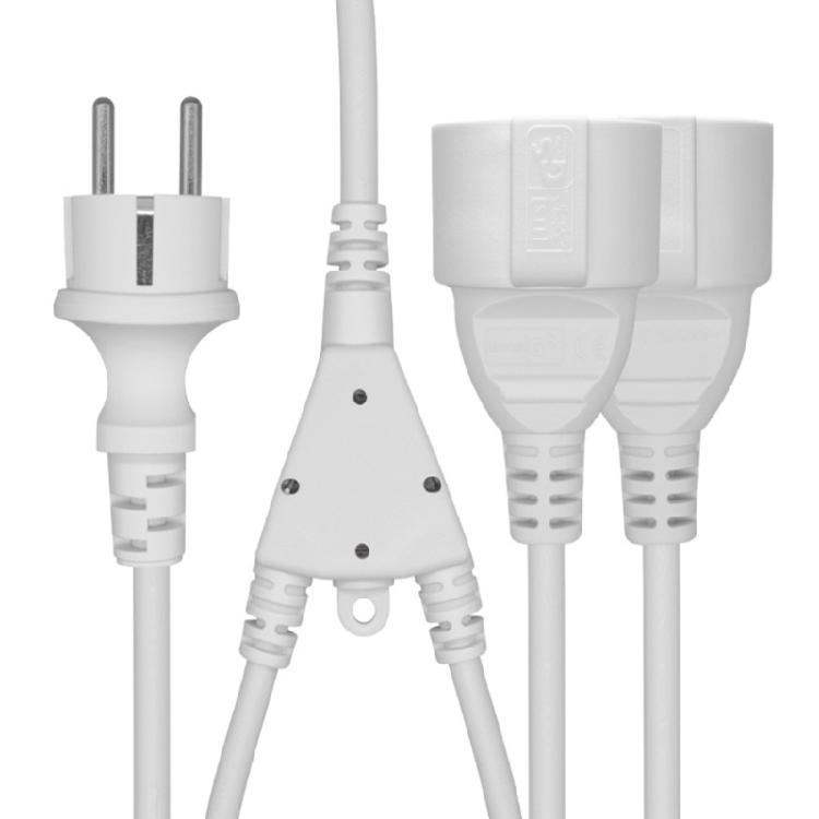 16A 4.8MM Power Splitter Cable Male to Female European Connector 30CM Design