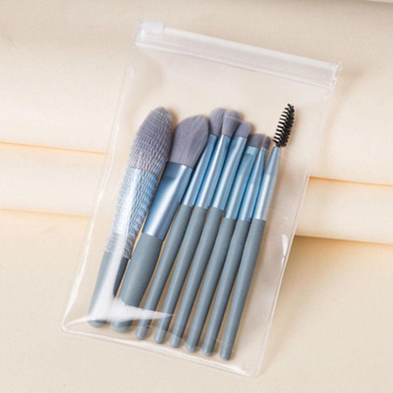 Spot 8 Mini Morandi Portable Makeup Brush Set - Soft Bristles, Includes Eyeshadow Brush