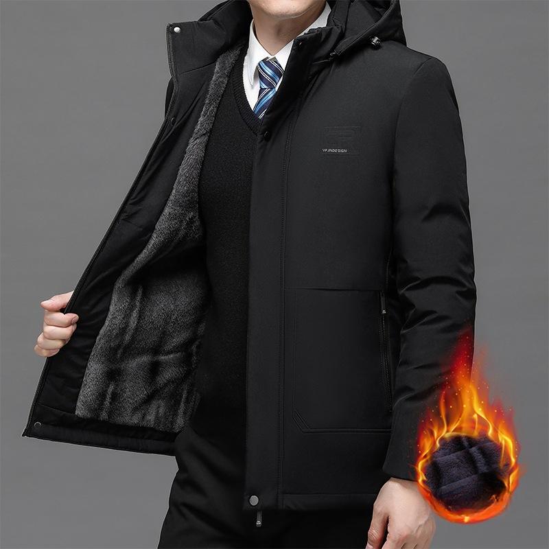 Men's Clothing Hooded Casual Fashion Long Thicken Outwear Parkas Jackets Winter Windbreaker Coats Parkas