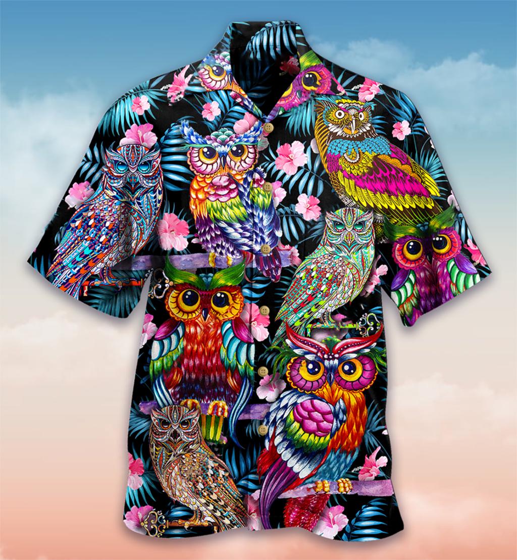 

Summer Dart Print Shirts Men Women Fashion Blouses Men s Lapel Shirts Beach Camisas Men s Clothing Owl S