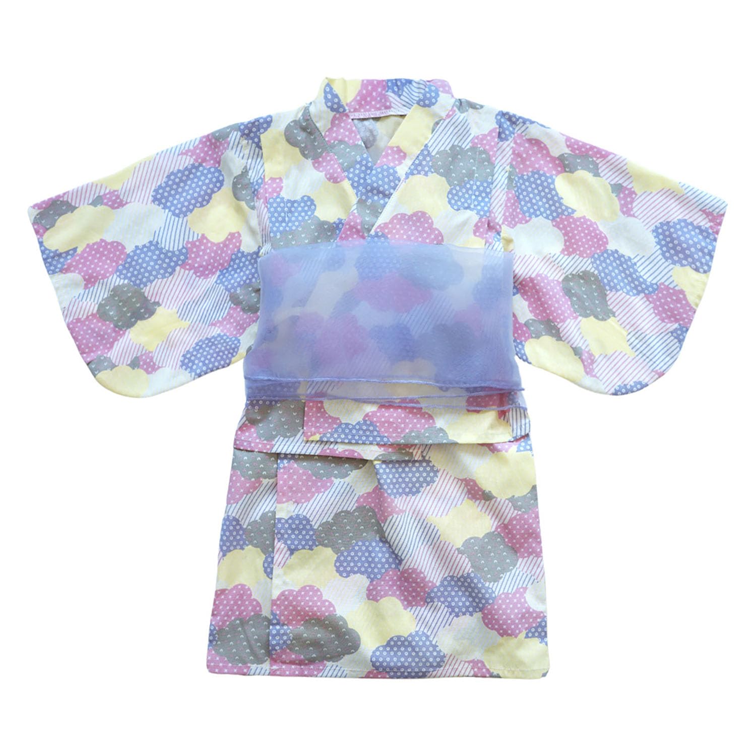 

СЕЙВАРАКУ Платье Юката для малыша Идеально для лета Японское и для фото Включает раздельный комплект верх и низ с милым фиолетовым платьем юката с HF122 фиолетовый