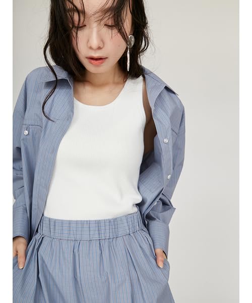 Emi Cotton Rib Knit Tank OWHT Women's Top, 13WNT252044,