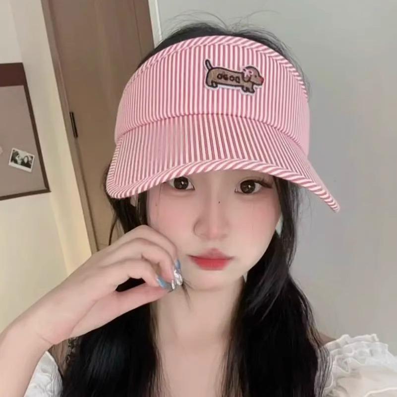 

Пустой цилиндр Полосатая повседневная универсальная шляпа от солнца красный