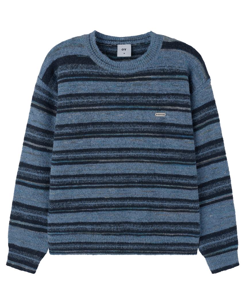 OPENYARD(OY) Brush Stripe Knit - Blue