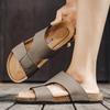 Fashion Men's Classic Slippers for Home and Outdoor Waterproof Non-Slip Slip-On Sandals Versatile Slippers Mens Slip on Walking Shoes