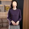 Elderly Mom Autumn Round Neck Thin Sweater Women Pullover Loose Plus Size Inner Wear Knit Top