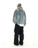 Felpa con cappuccio unisex in denim pesante lavato - Trendy, versatile e casual pullover