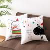 Cartoon Christmas Peach Skin Pillow Cover New Sofa Cushion Cover Square Cushion Pillow Cover