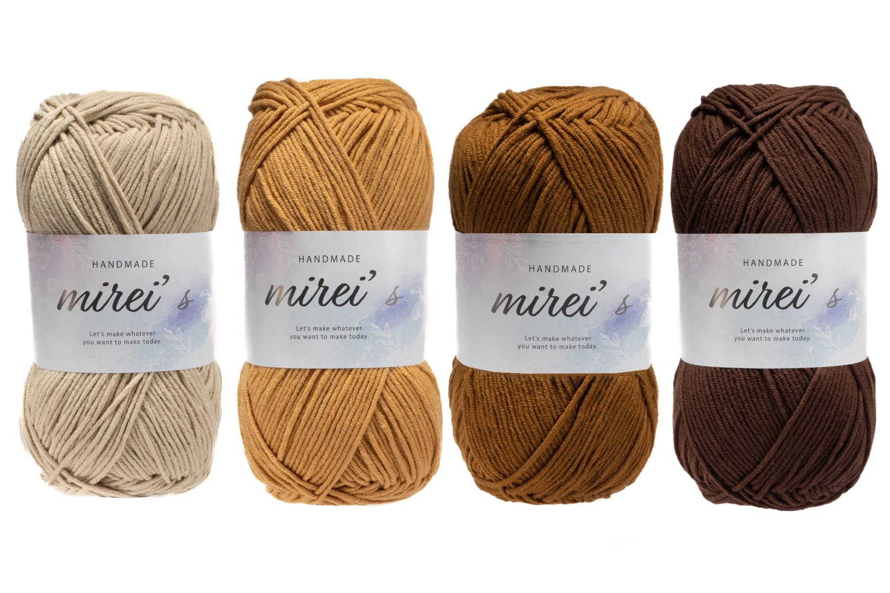 

Millais Cotton Medium Crochet Knitting Yarn, Weight, 4-Color Set, Approx. 100g/210m Ball, (woods)