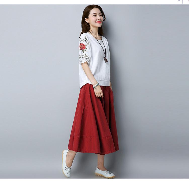 Mărimi Mari M~4XL: Tricou cu mânecă scurtă brodat în stil coreean 2025 pentru femei - Tricou de bază trendy cu efect de slăbire