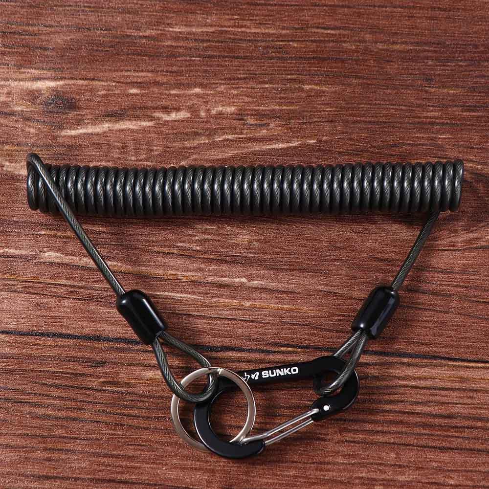 Key Lanyard Safety Rope Fishing Coiled Lanyard Wire Spring Rope Fishing Missed Rope Fishing Lanyard