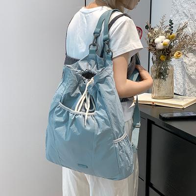 Niche Design Women's Casual Backpack College Wind Lightweight Drawstring Backpack