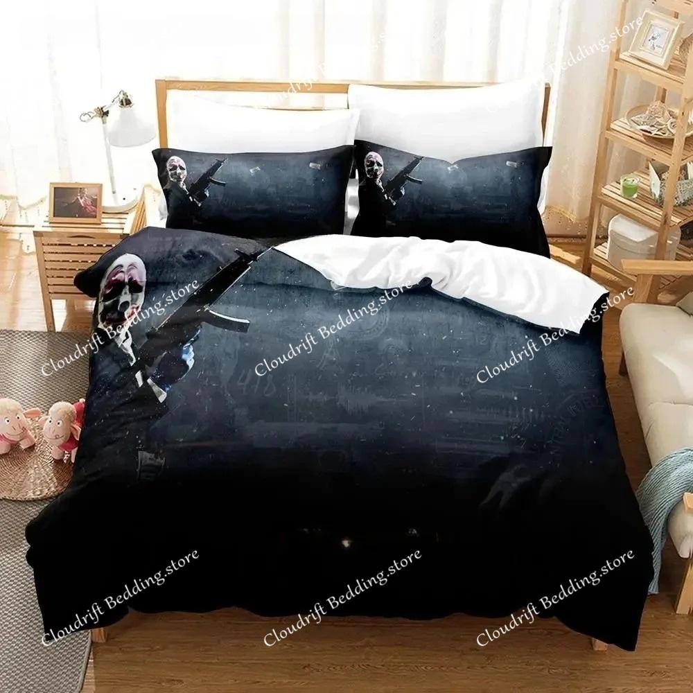 Game Payday Bedding Set Single Twin Full Queen King Size Bed Set Adult Boys Bedroom Duvet cover Sets Hip Hop Clown Anime Bed