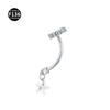 F136 Titanium Alloy Star Pendant Internally Threaded Cat Claw Piercing Stud for Rook, Ear, Eyebrow, Navel, Tooth, M0.9
