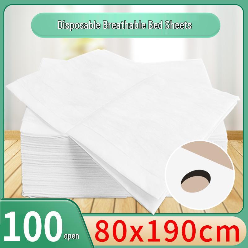80x180cm Waterproof Disposable Massage Bed Sheet - Breathable Non-woven Fabric for Beauty Salons.