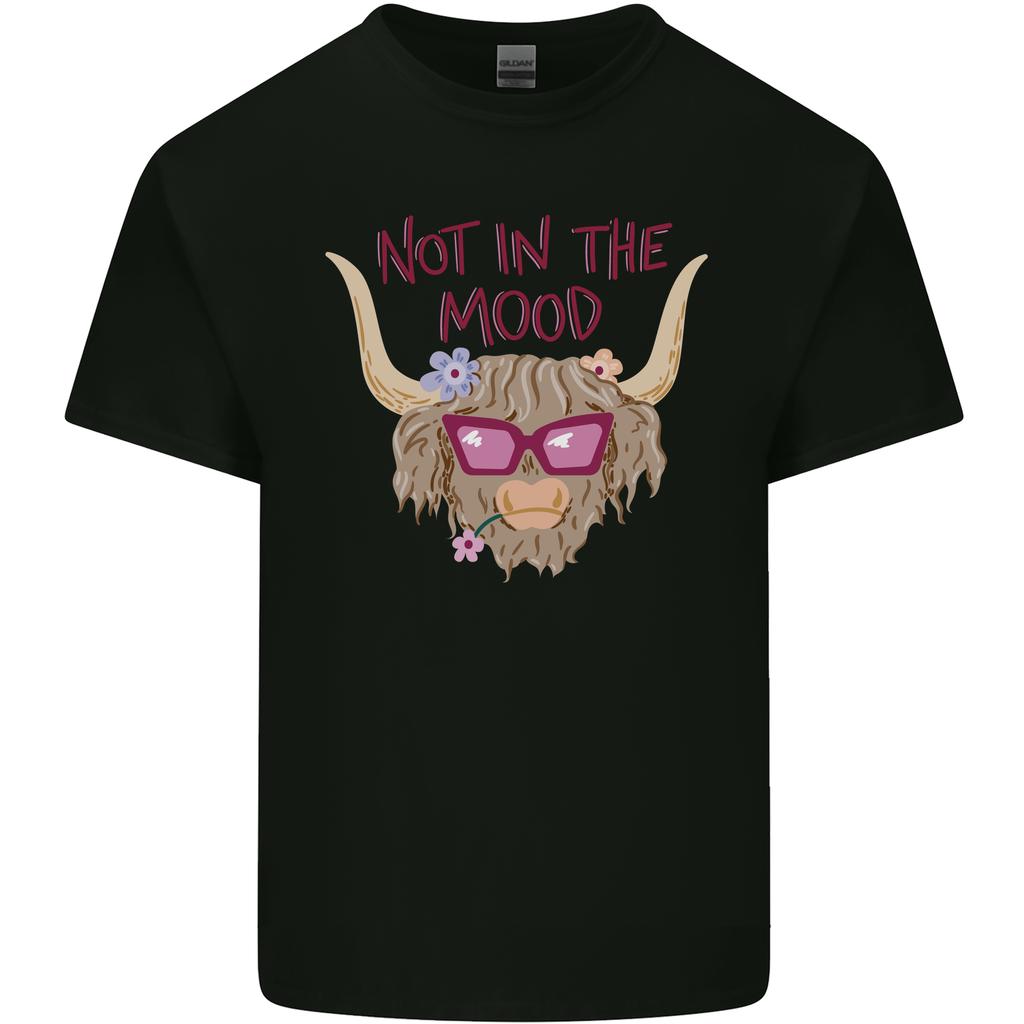 Not In the Mood Funny Highland Cow Unisexs Light Cotton TShirt