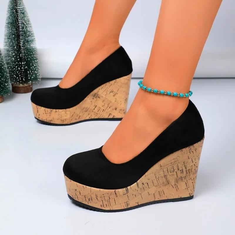 

Женская обувь 2024 года, новые женские туфли на высоком каблуке с пряжкой и ремешком, модные туфли-лодочки на плоской подошве, женские, горячая распродажа, туфли на каблуках больших размеров 35