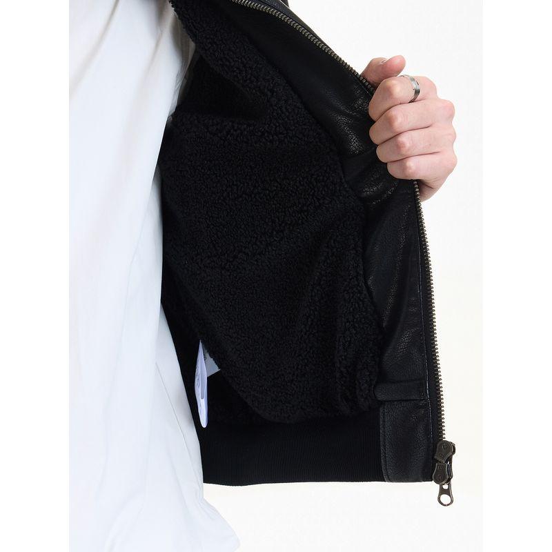 Blaexit Retro Yuppie Old Money Lychee Pattern Leather Jacket Men's Thickened Winter Quilted Short Cotton Jacket