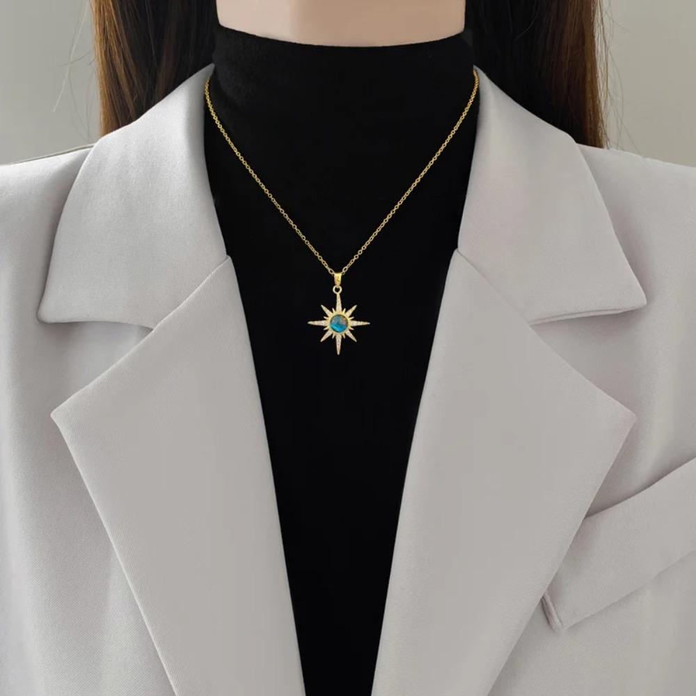 Stainless Steel Sun Pendant Necklace For Women Exquisite and Fashionable Planet Clavicle Chain Girls Party Jewelry Gifts