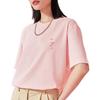 Li Ning SS22 Cherry Blossom Series Loose Short Sleeve Round Neck T-Shirt Women Tops Pink AHSS912-2