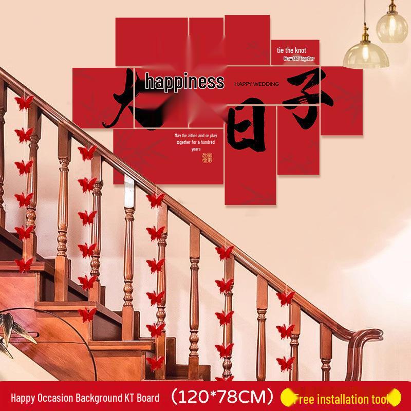 Wedding Festive Staircase Wall Decoration for Living Room and Newlywed Home