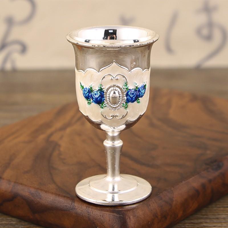 Elegant European Style Zinc Alloy Shot Glass Set Vintage Decorative Drinking Cup Home Bar Whiskey Liqueur
