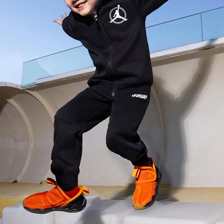 Jordan Hanorac cu fermoar și pantaloni lungi cu imprimeu logo, set sport casual pentru copii, seturi pentru copii, negru FJ5261-010