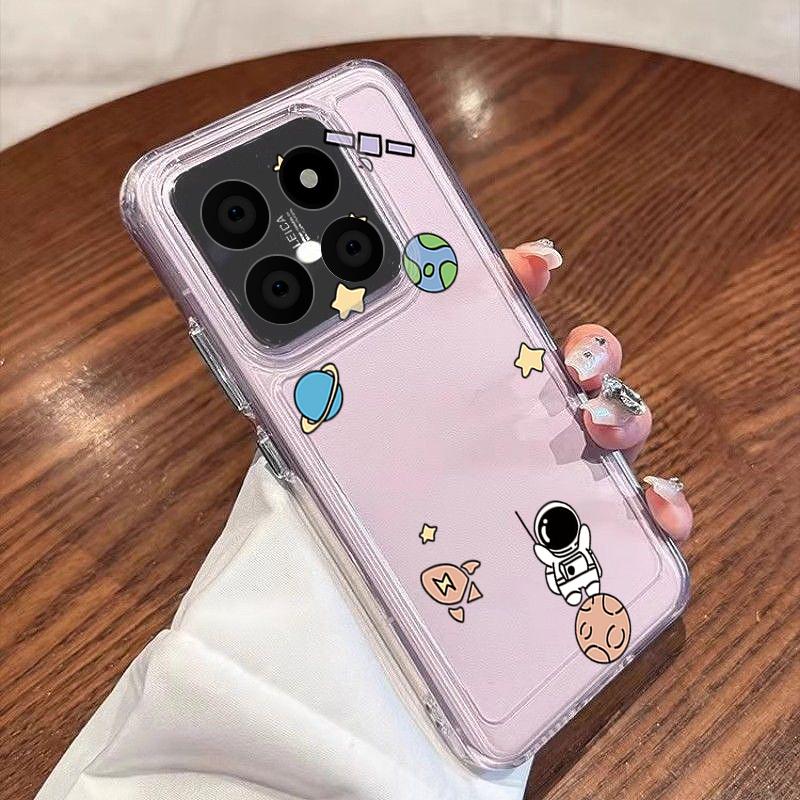 Cartoon Astronaut Planet Pattern Case For Xiaomi Redmi Note 15 Pro 4G Funda Redmi Note 14 13 Pro 5G Clear Silicone Soft Cover