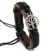 Braided Wrap Leather Bracelets for Men Vintage Life Tree of Rudder Charm Wood Beads Ethnic Tribal Wristbands