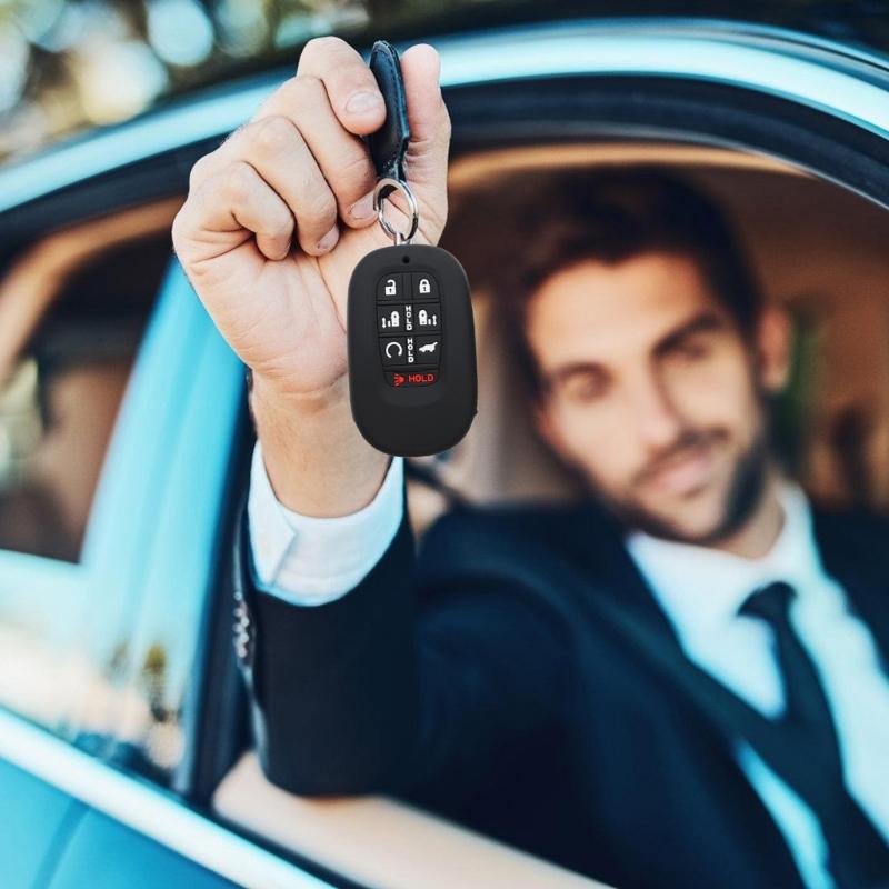 Key Fob Case Shell Cover For Remote 7+2 Button Designs Anti Shock Silicone Cover Non Slip Surfaces Universal Vehicle Fit