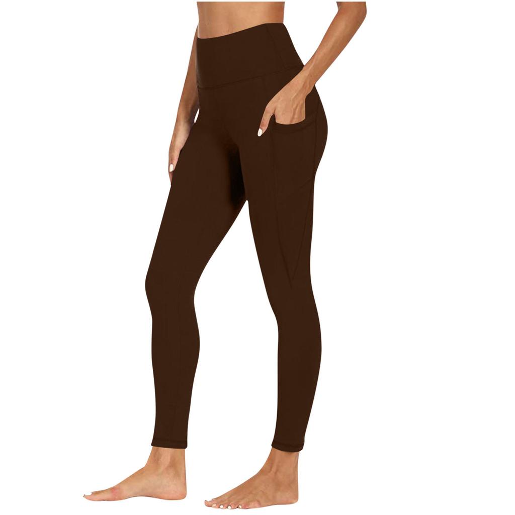Damen Yogahose Mit Taschen Hoher Bund Fitness Leggings Trainingsstrumpfhose