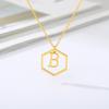 Simple and stylish English alphabet small fresh k gold titanium steel necklace women's accessories geometric collarbone chain